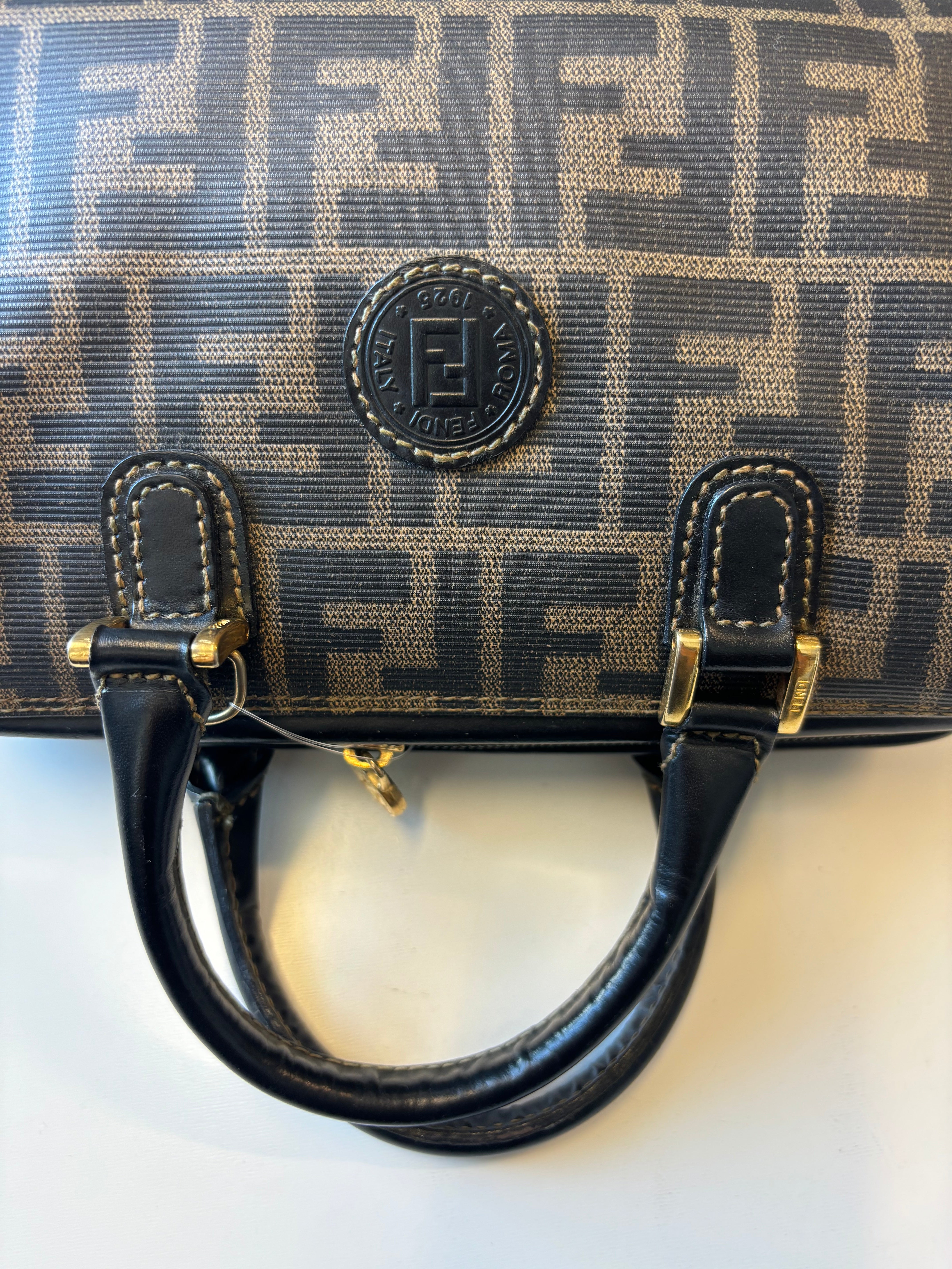 Fendi Zucca Canvas Brown Canvas Handbag (Pre-Owned)
