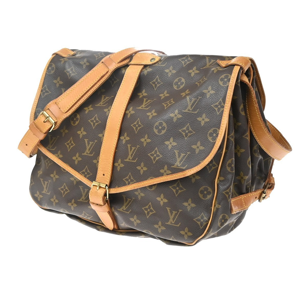 Louis Vuitton Saumur Monogram Canvas Brown Canvas Shoulder Bag Bag (Pre-Owned)