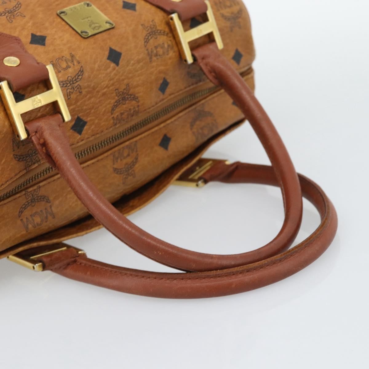 MCM Visetos Logogramme Leather Brown Leather Handbag (Pre-Owned)