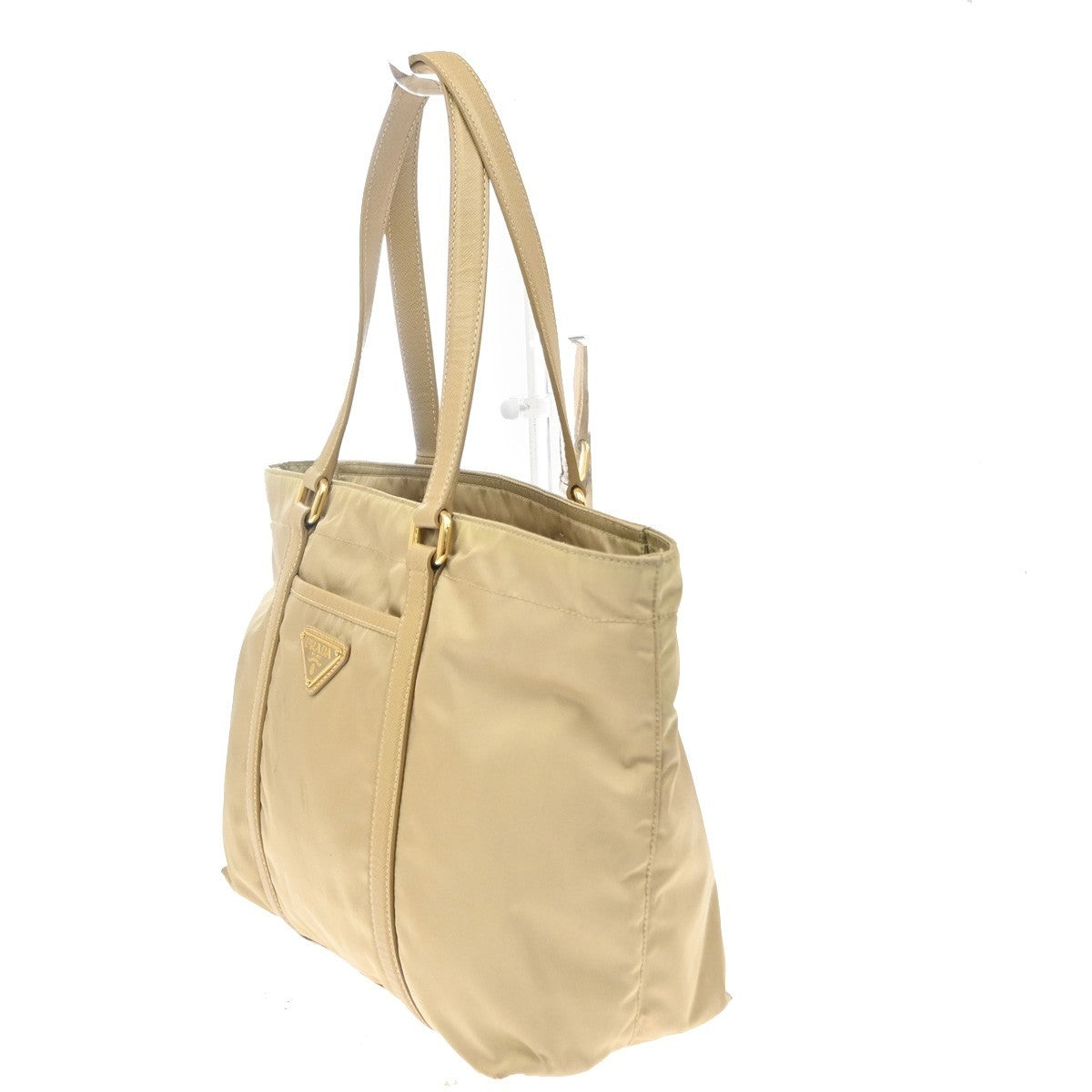 Prada Re-Edition 1978 Pocket Re-Nylon With Saffiano Leather Beige Nylon Tote Bag Bag (Pre-Owned)