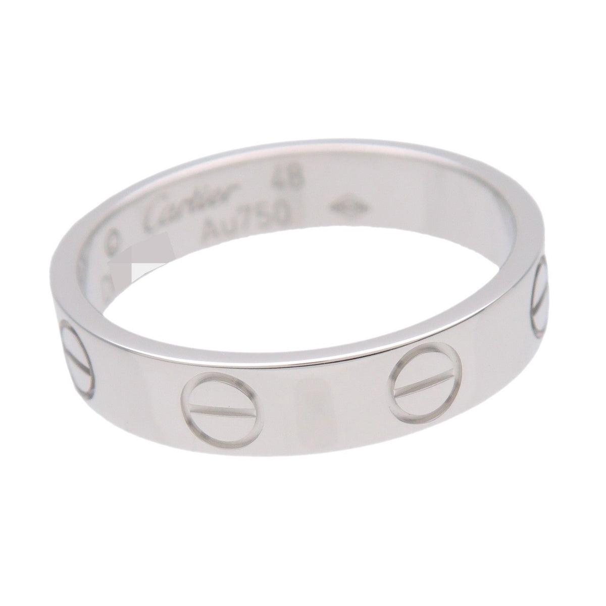 Cartier Love Band 18K White Gold Silver White_Gold Ring Jewelry (Pre-Owned)