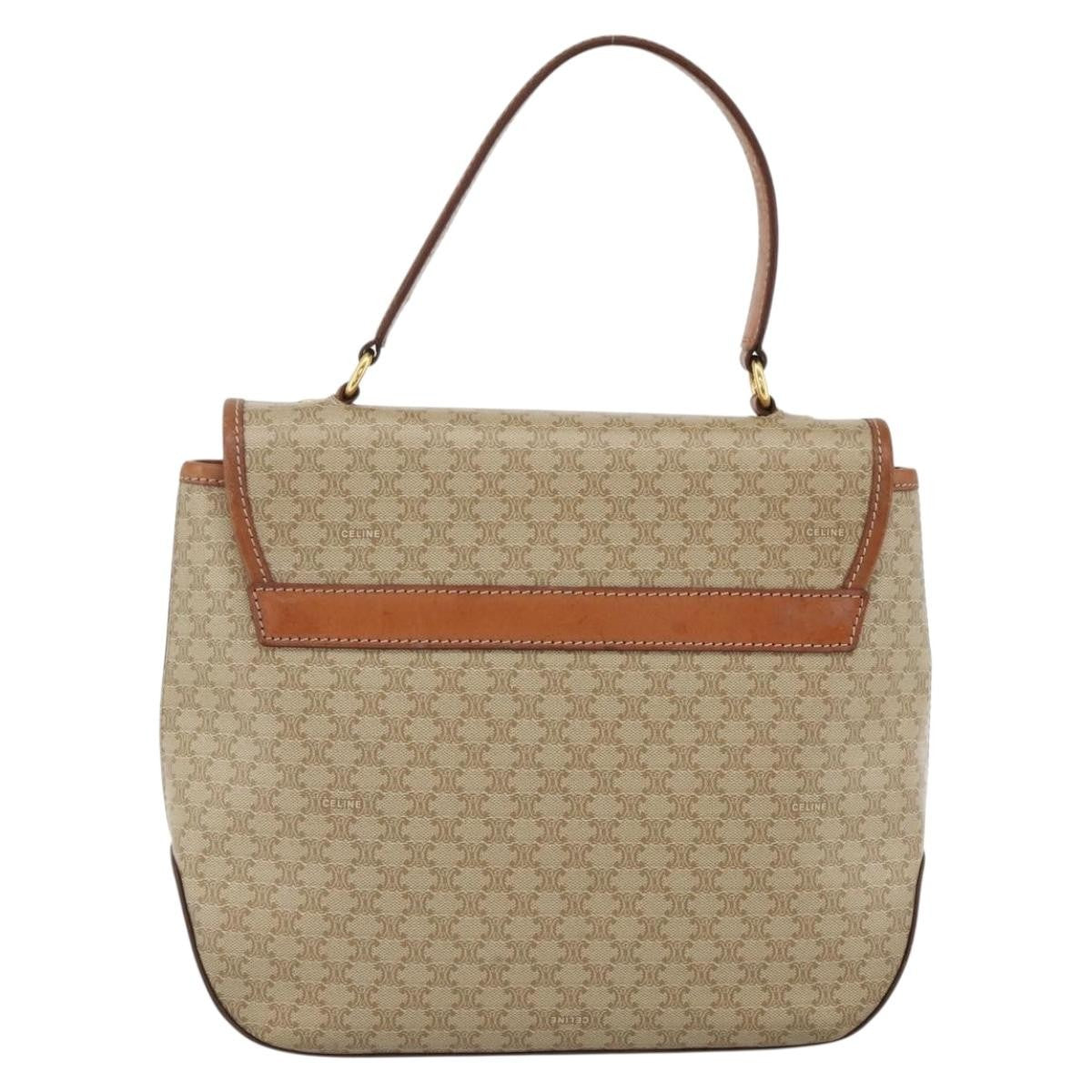 Celine Vintage Macadam Canvas And Leather Beige Canvas Handbag (Pre-Owned)