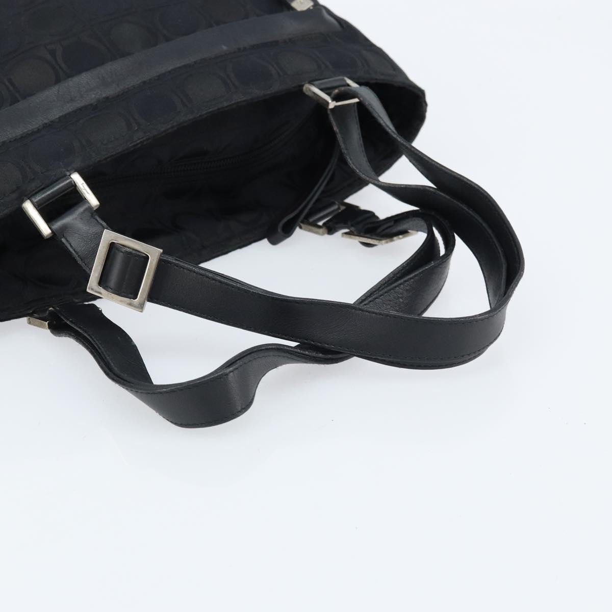 Salvatore Ferragamo Gancini Tote Gancini Canvas Black Nylon Tote Bag Bag (Pre-Owned)
