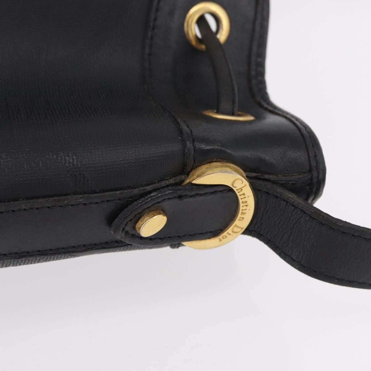 Christian Dior Trotter Shoulder Canvas Black Canvas Handbag (Pre-Owned)