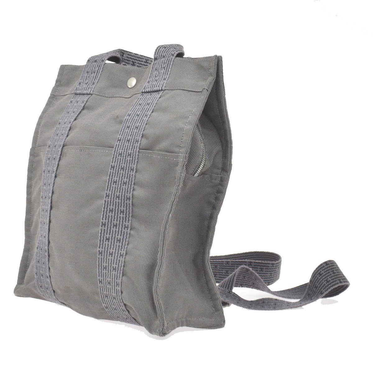 Hermes Herline Canvas Gray Canvas Backpack Bag (Pre-Owned)