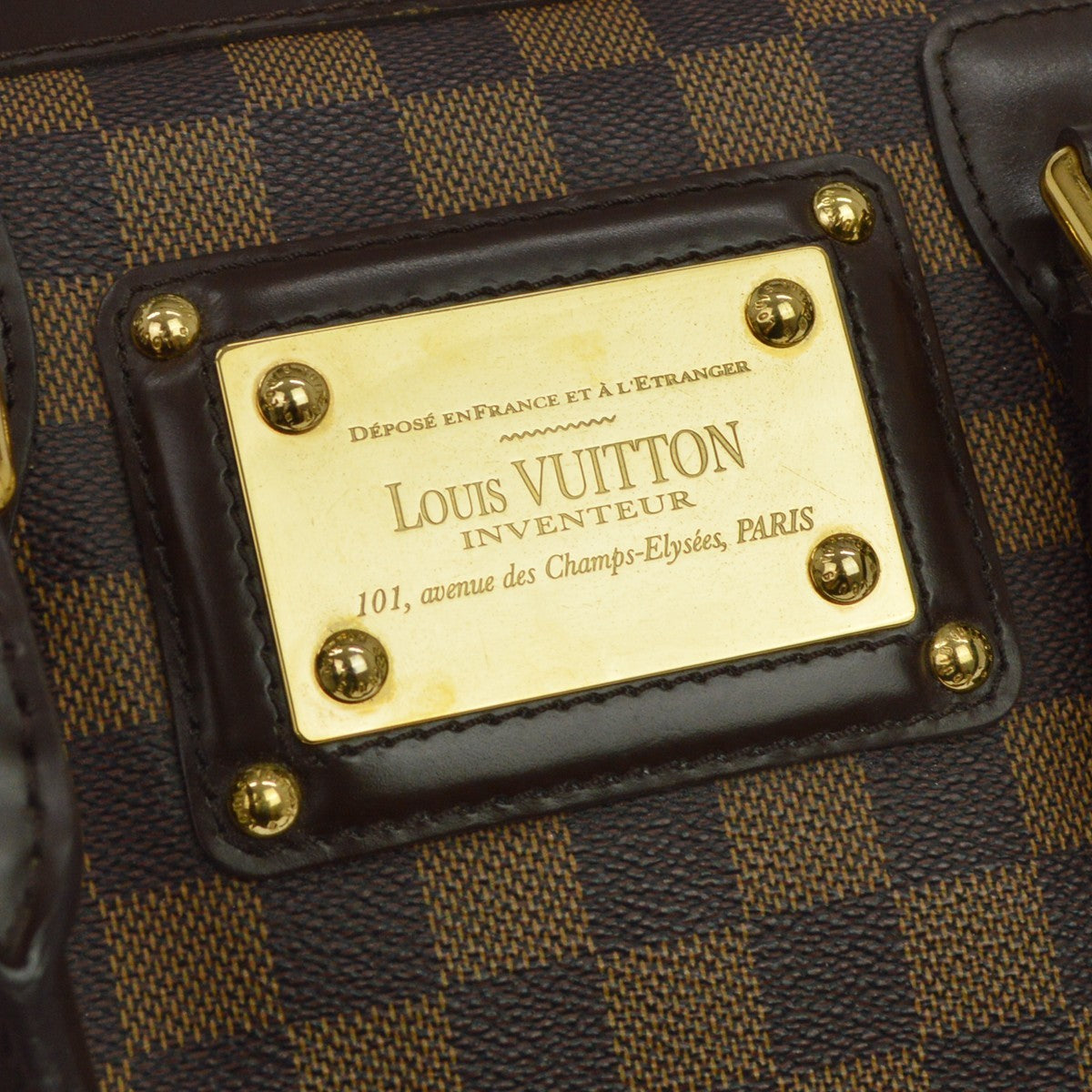 Louis Vuitton Berkeley Damier Ebene Brown Canvas Handbag (Pre-Owned)