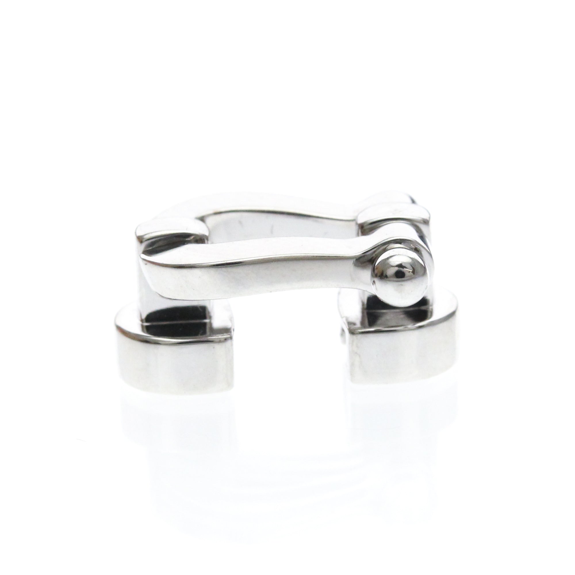 Fred Paris Force 10 Woven Cord With Stainless Steel And 18K White Gold Silver White_Gold Bracelet Jewelry (Pre-Owned)