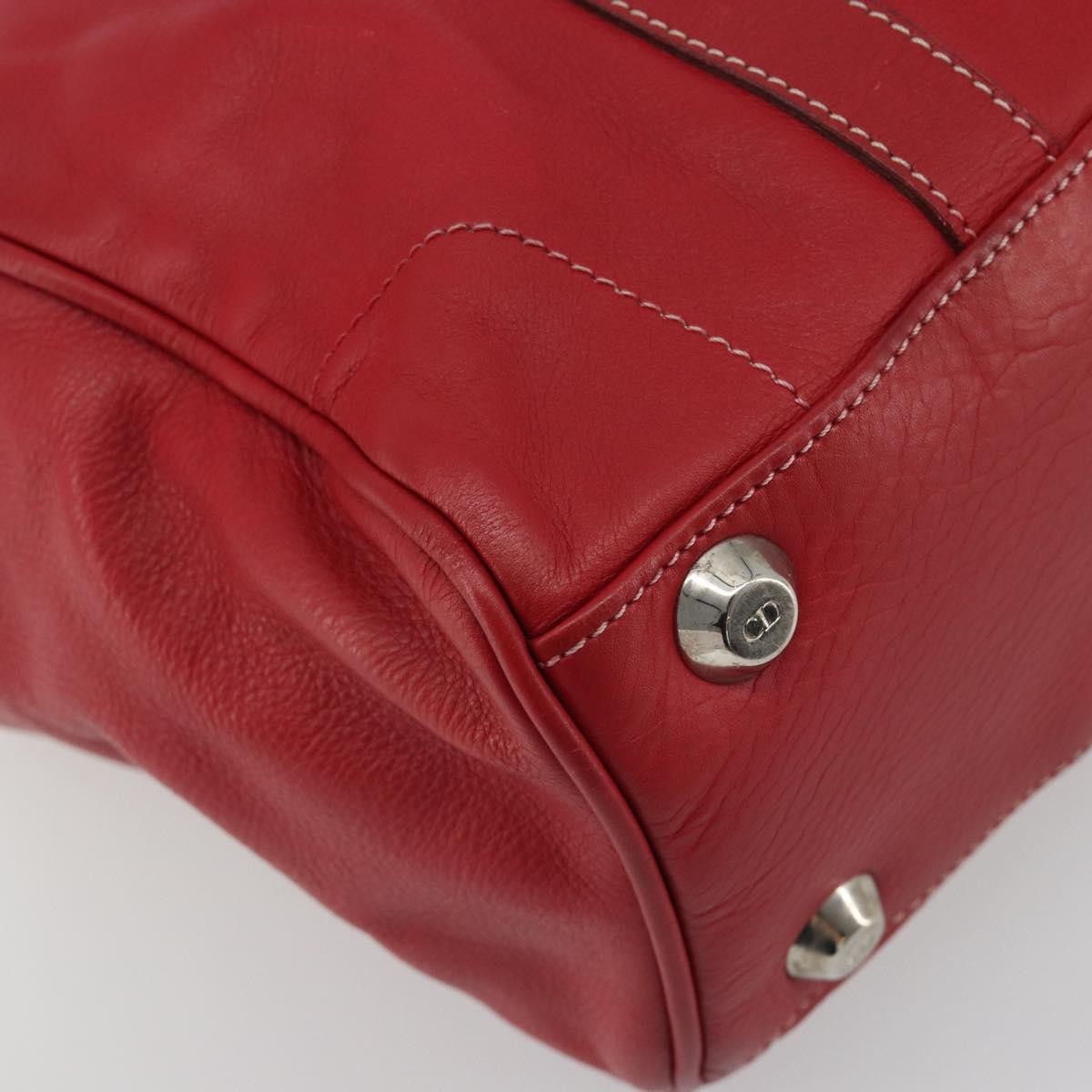 Christian Dior Cd Shoulder Bag Leather Red Leather Shoulder Bag Bag (Pre-Owned)