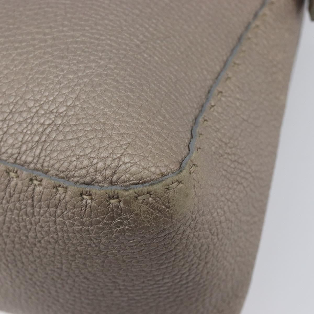 Fendi Selleria Baguette Leather Beige Leather Handbag (Pre-Owned)