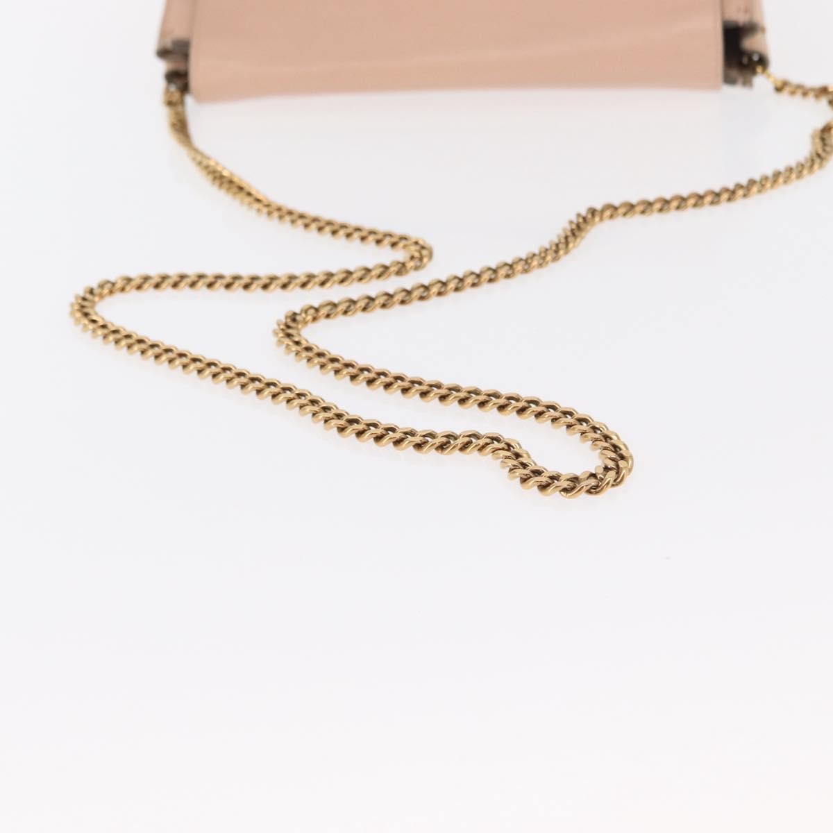 Chloe Elle Chain Clutch Leather Pink Leather Shoulder Bag Bag (Pre-Owned)