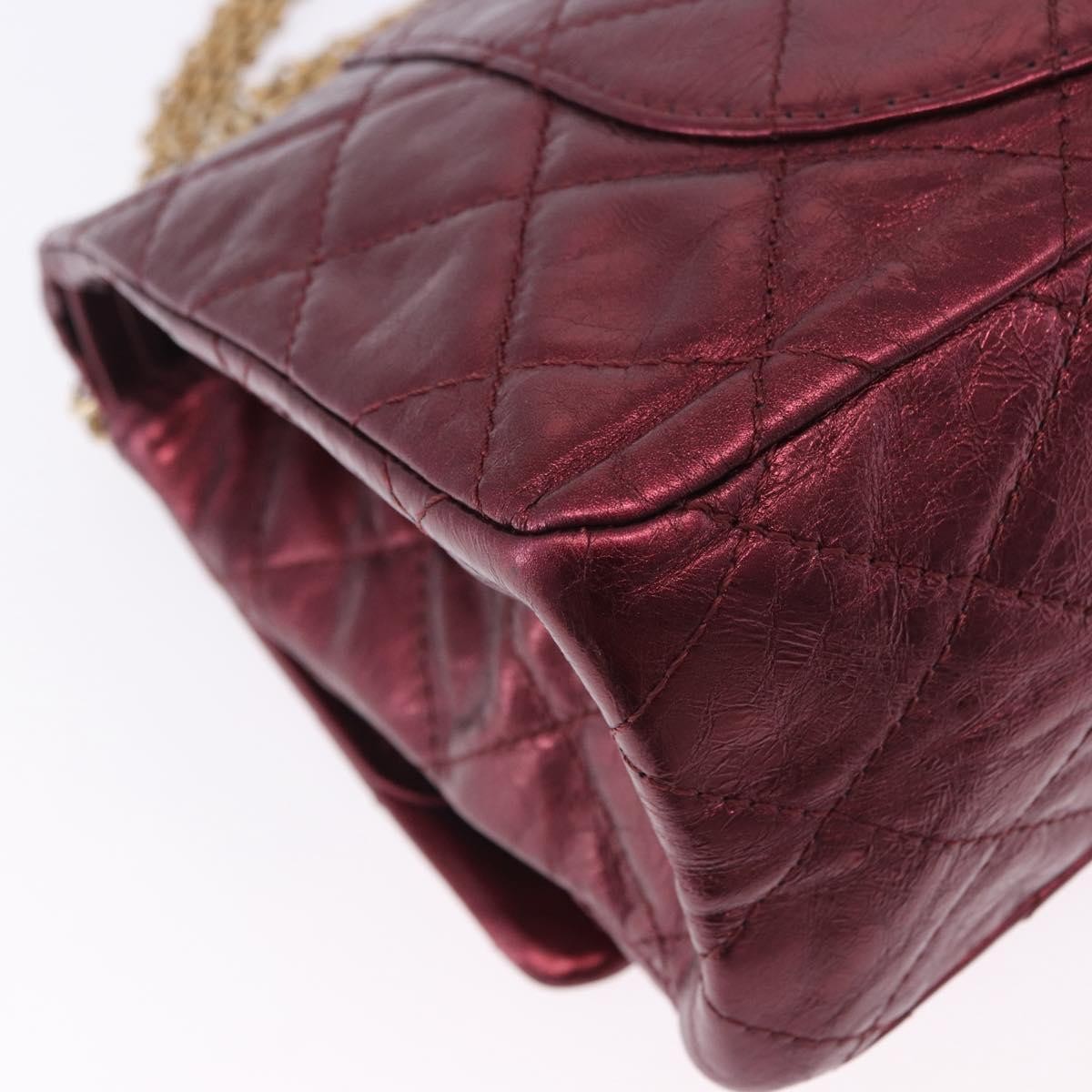 Chanel Reissue 2.55 Flap Quilted Lambskin Red Leather Handbag (Pre-Owned)