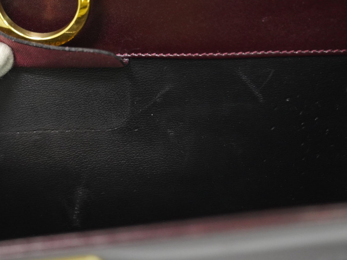 Salvatore Ferragamo Vintage Gancini Chain Leather Burgundy Leather Shoulder Bag Bag (Pre-Owned)