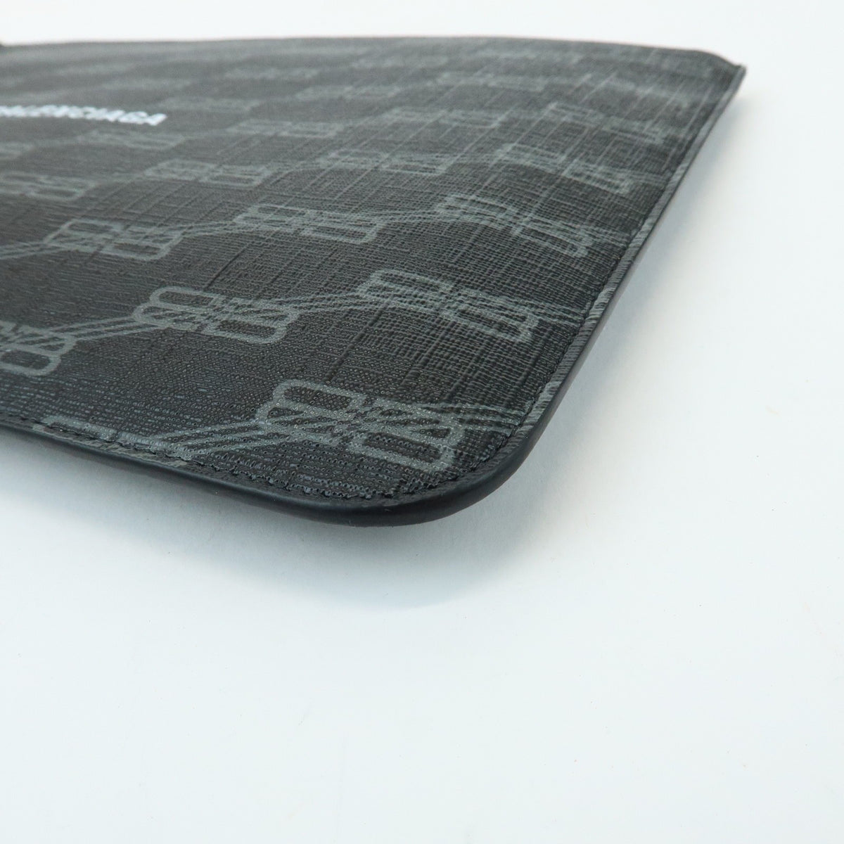 Balenciaga Signature Pouch Monogram Pvc Leather Black Canvas Clutche & Pouche Bag (Pre-Owned)