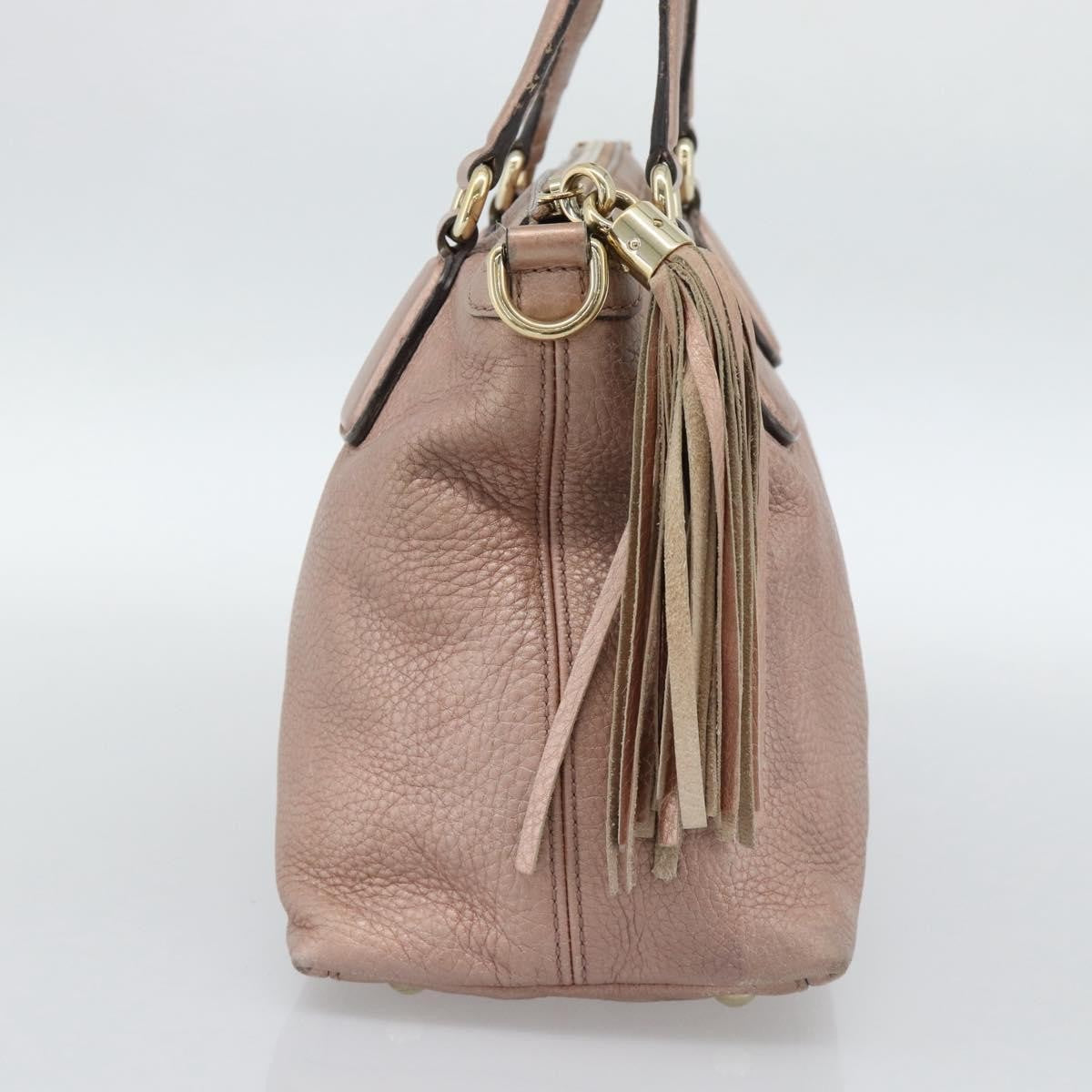 Gucci Soho Convertible Top Handle Leather Pink Leather Handbag (Pre-Owned)