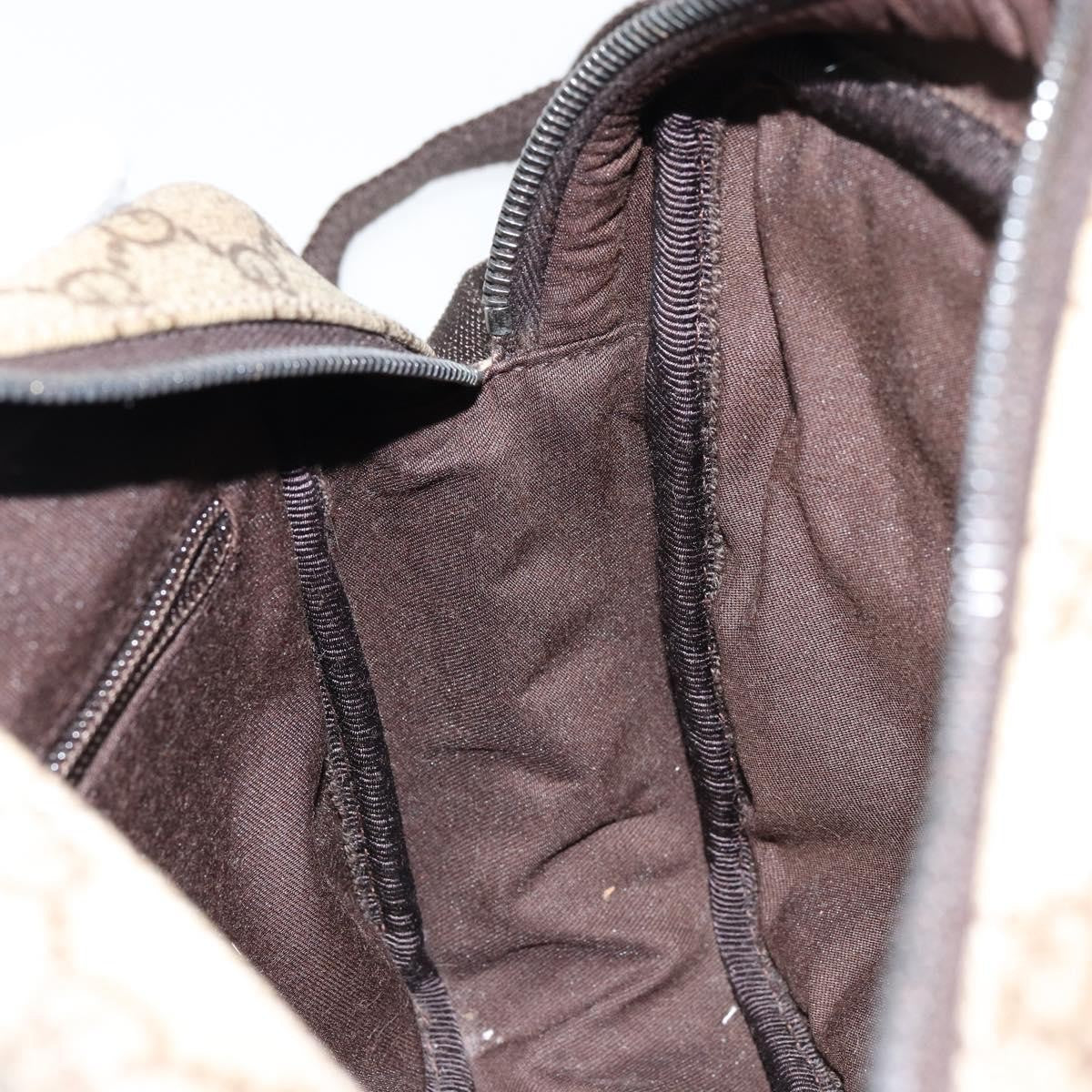Gucci Front Zip Gg Coated Canvas With Leather Beige Canvas Crossbody Bag Bag (Pre-Owned)