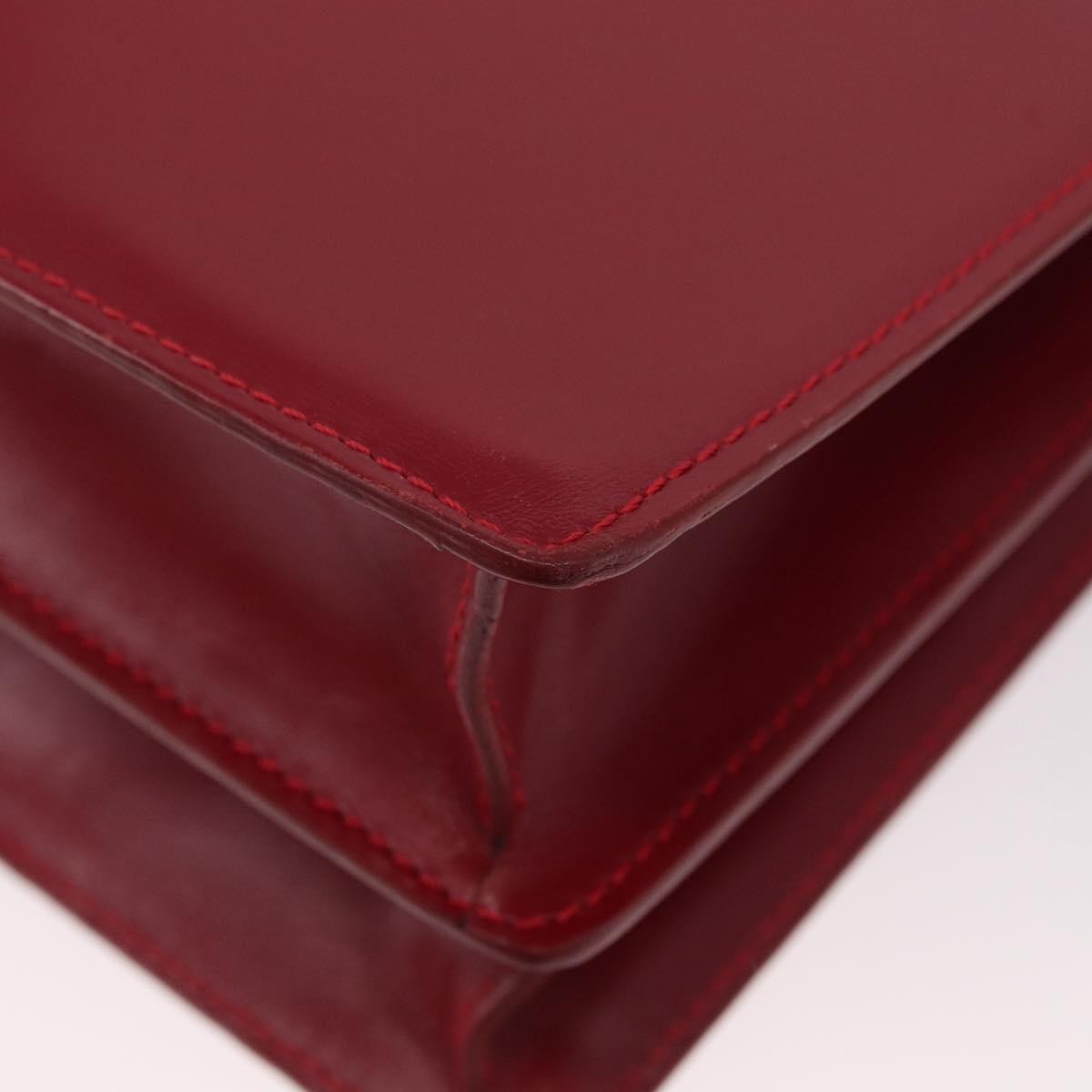Bvlgari Top Handle Leather Red Leather Handbag (Pre-Owned)