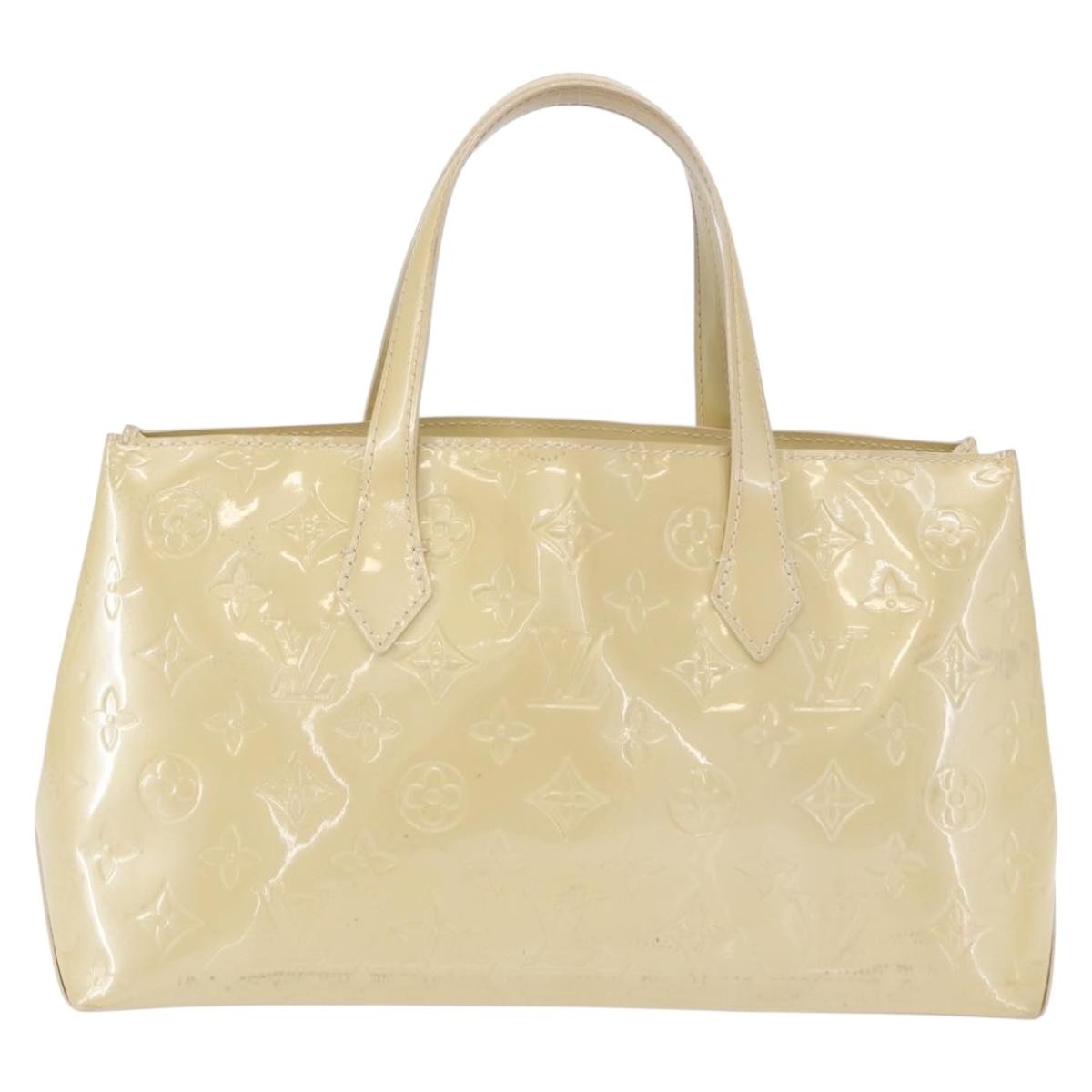 Louis Vuitton Wilshire Monogram Vernis Beige Patent_Leather Handbag (Pre-Owned)