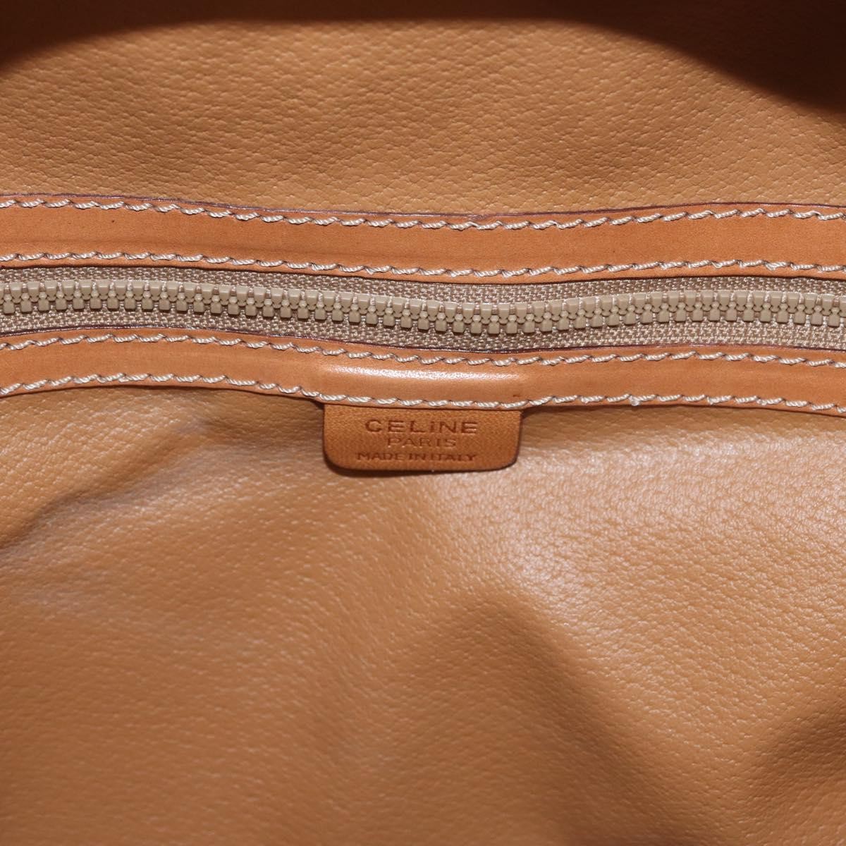 Celine Backpack Leather Brown Canvas Backpack Bag (Pre-Owned)