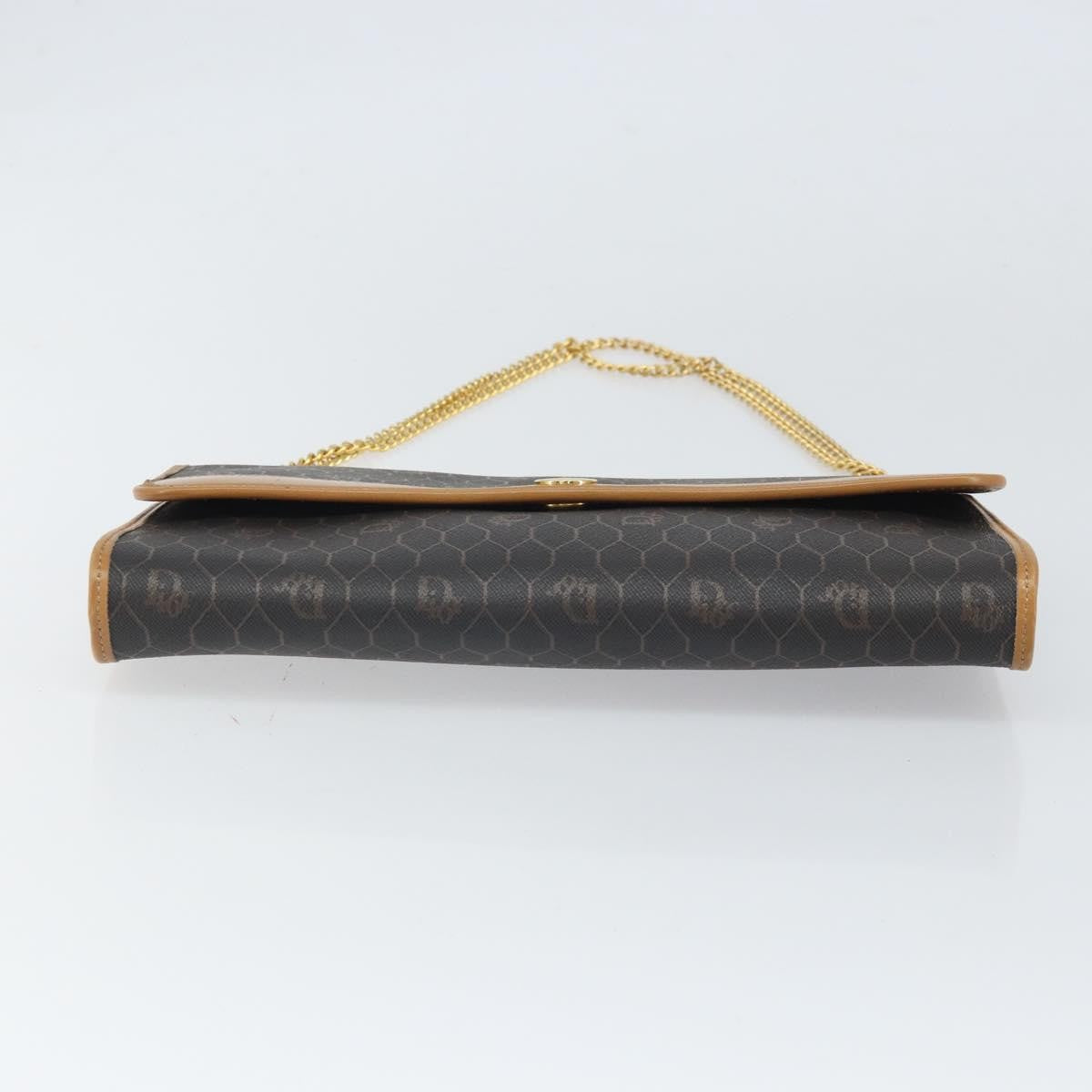 Christian Dior Vintage Honeycomb Chain Canvas Black Canvas Shoulder Bag Bag (Pre-Owned)