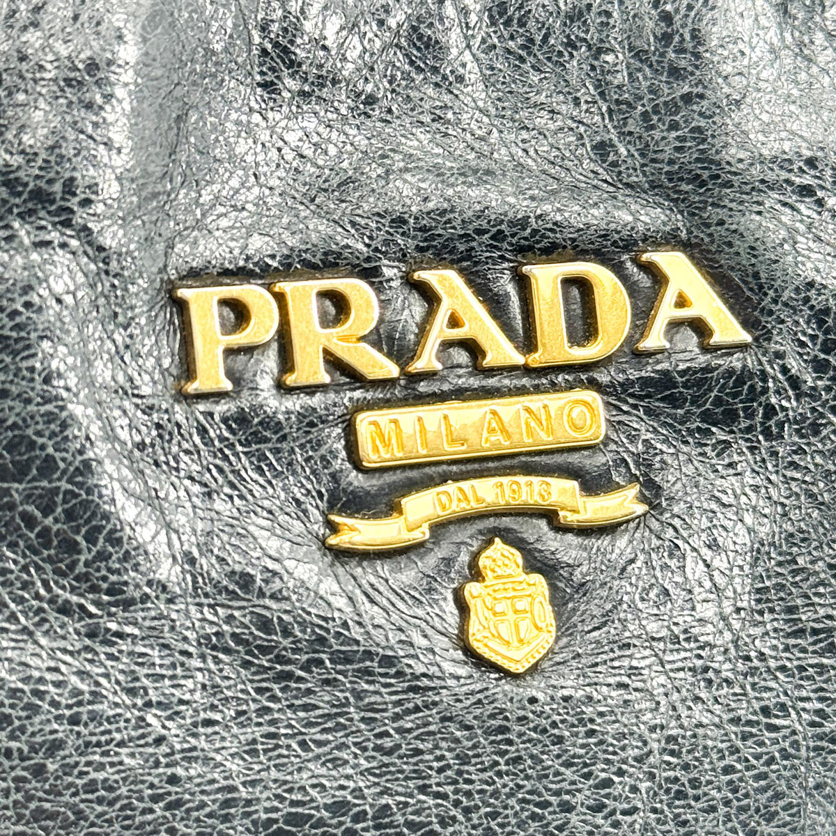 Prada Convertible Boston Vitello Shine Black Leather Handbag (Pre-Owned)