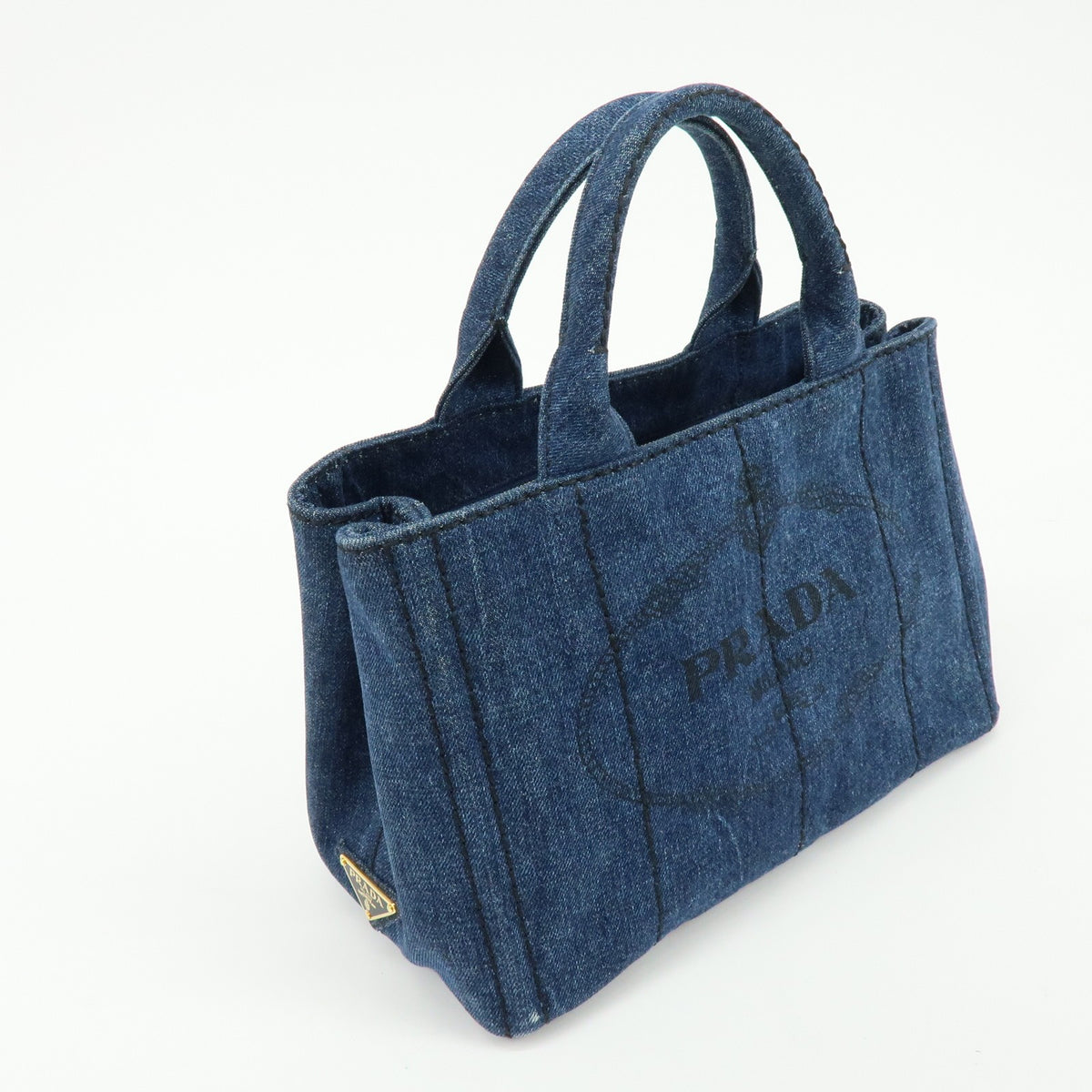 Prada Canapa Convertible Denim Blue Denim_Jeans Tote Bag Bag (Pre-Owned)
