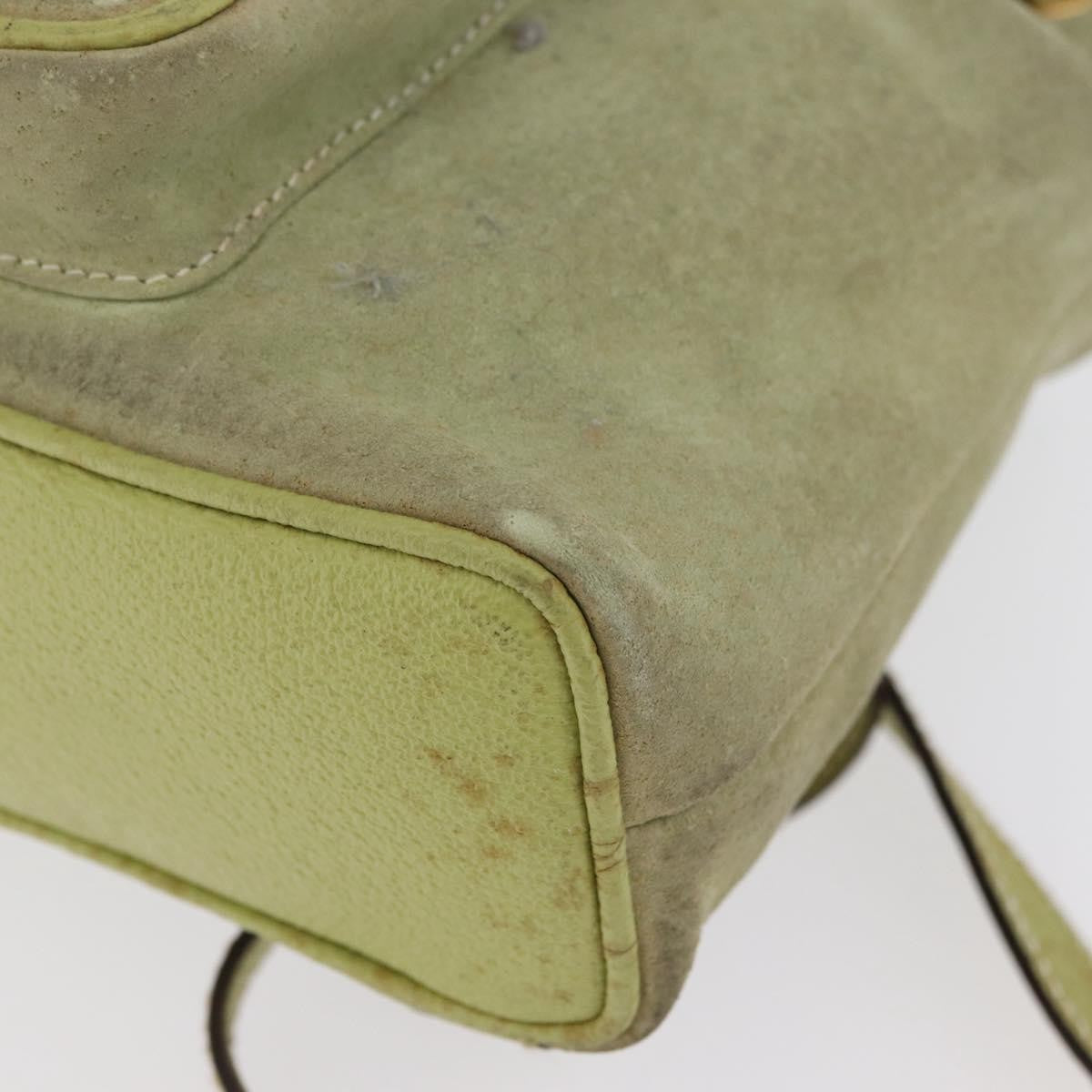 Gucci Gucci Bamboo Daim Green Suede Backpack Bag (Pre-Owned)