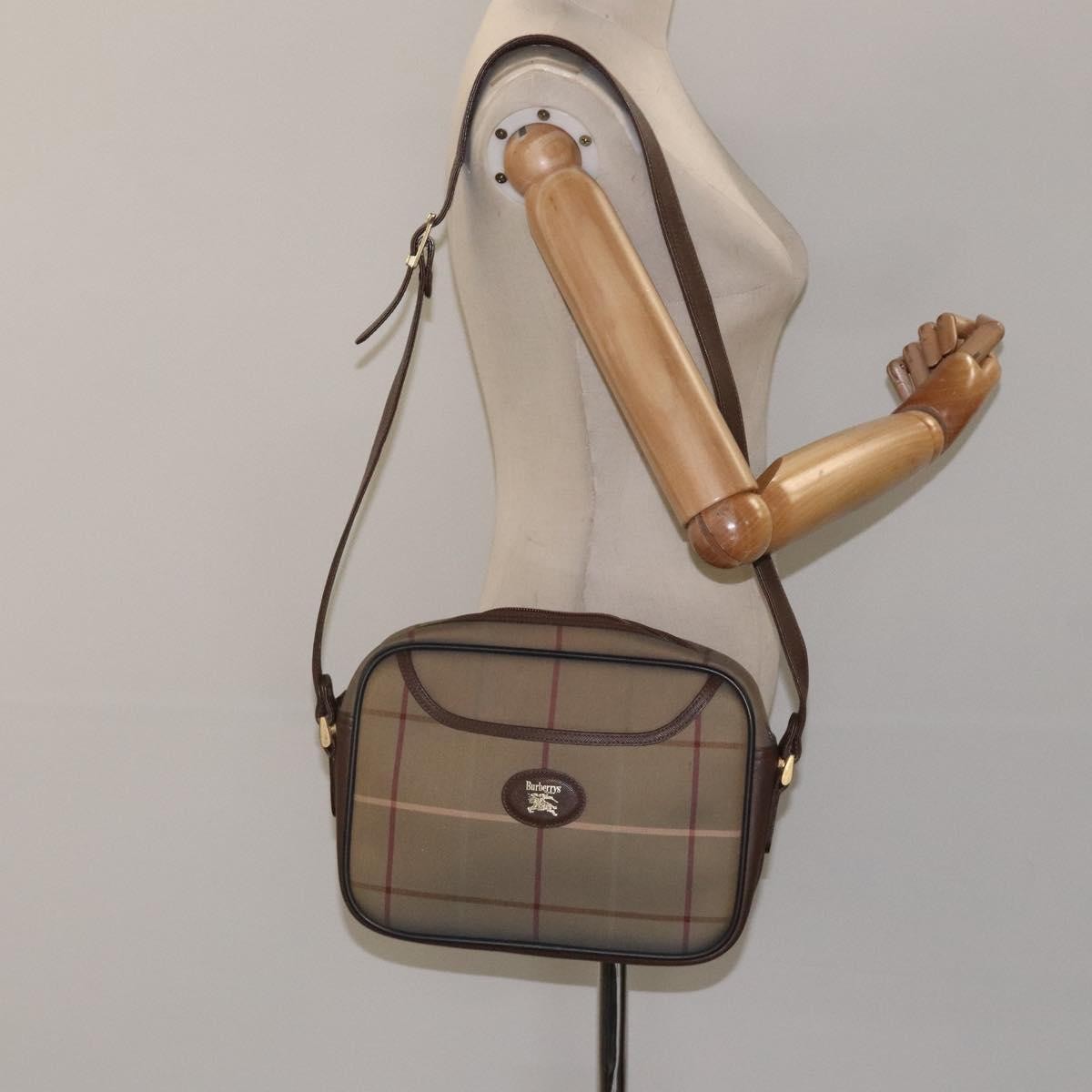 Burberry Nova Check Canvas And Leather Beige Canvas Shoulder Bag Bag (Pre-Owned)
