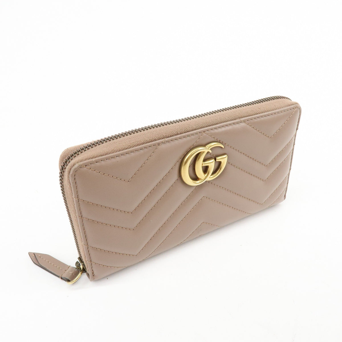 Gucci Gg Marmont Organizer Matelasse Leather Beige Leather Wallets Accessory (Pre-Owned)