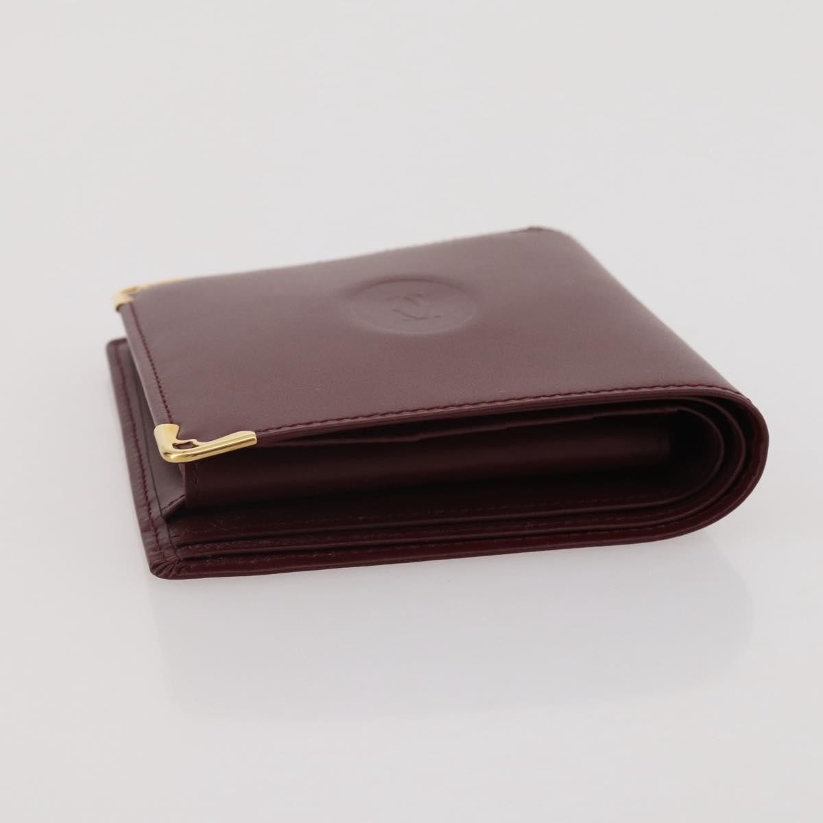 Cartier Coin Purse Must De Cartier Leather Burgundy Leather Wallets Accessory (Pre-Owned)