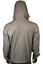 Gucci Men's Diamante Brown Polyamide Polyester Hooded Blouse Jacket