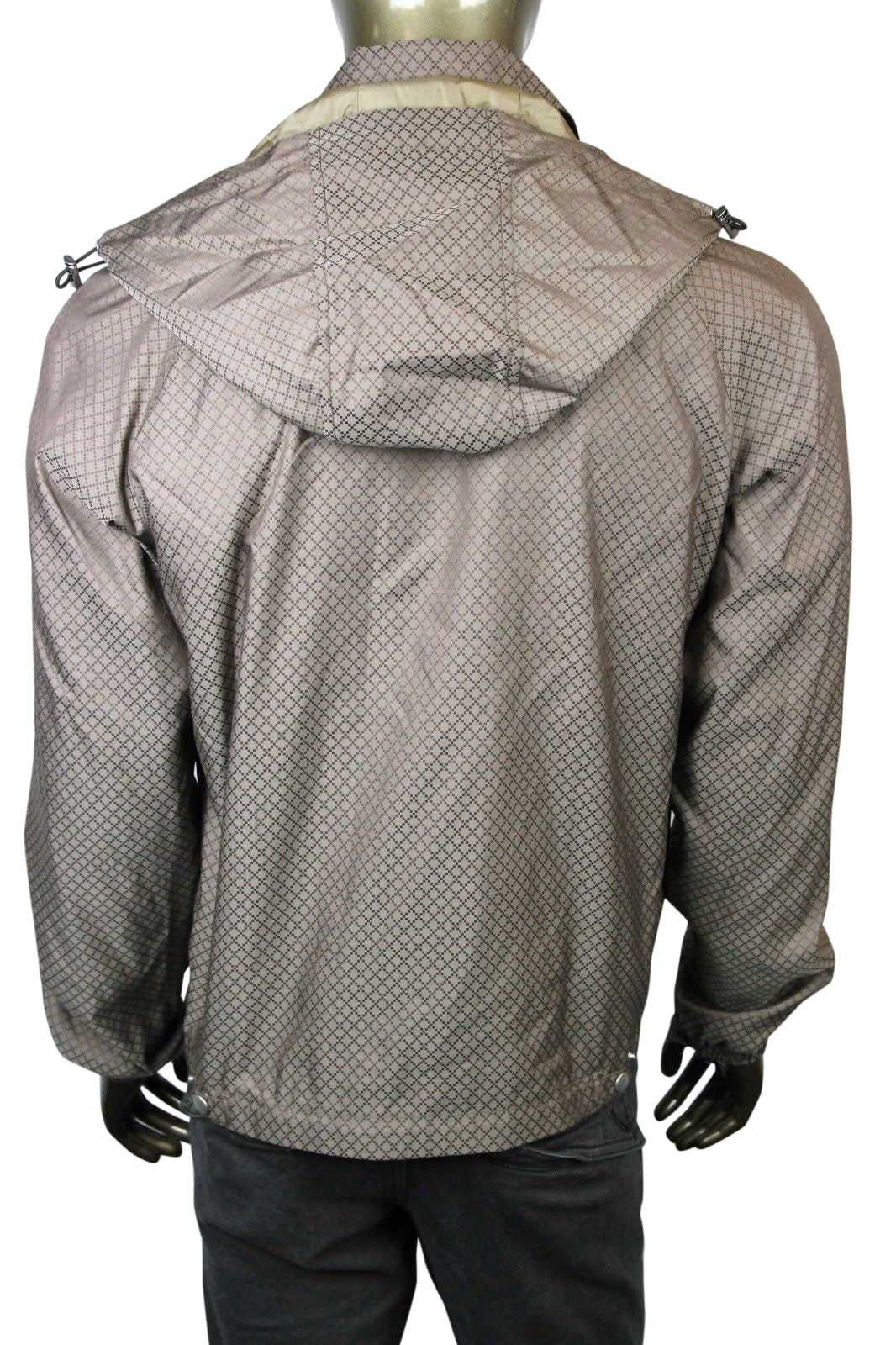 Gucci Men's Diamante Brown Polyamide Polyester Hooded Blouse Jacket(G 56 / US 46)