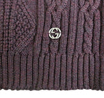 Gucci Kids Burgundy Wool Turtle Neck Sweater Top With Interlocking