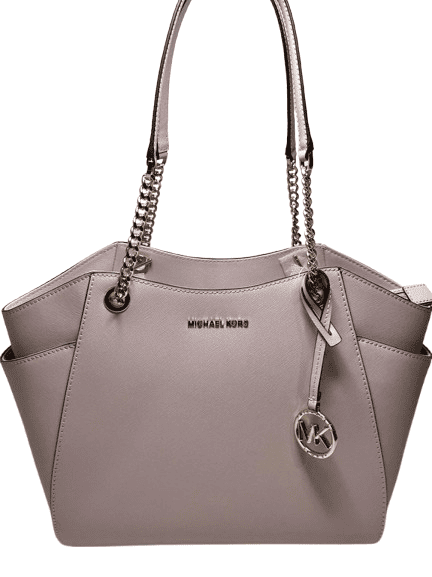 Michael Kors Jet Set Chain Saffiano Soft Pink Leather Large Shoulder Tote Bag[Soft Pink/Gold]