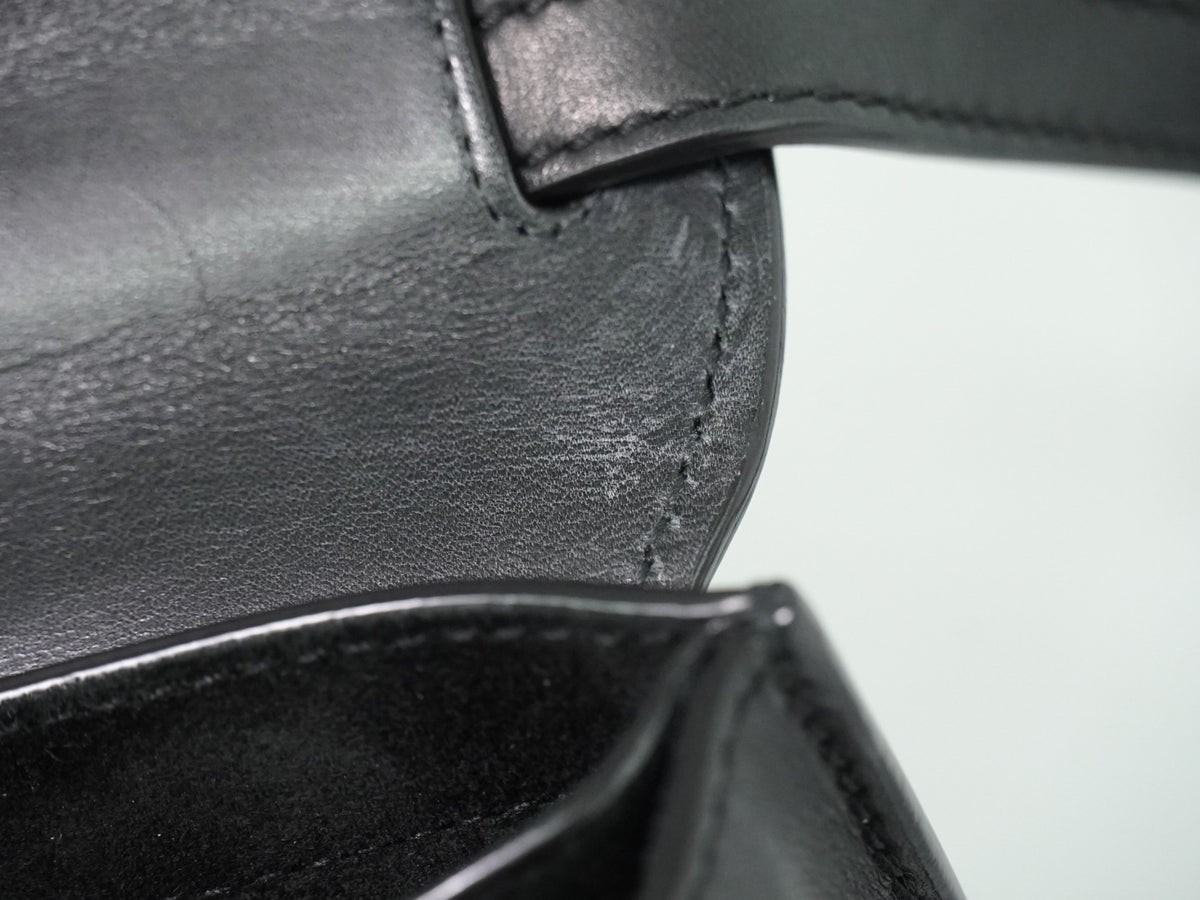Saint Laurent Kaia Leather Black Leather Shoulder Bag Bag (Pre-Owned)