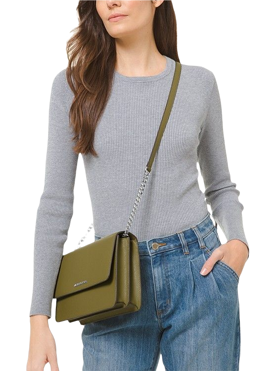 Michael Kors Daniela Large Gusset Crossbody Leather Bag