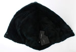 Dolce & Gabbana Green Weasel Fur Crochet Hood Scarf Women's Hat