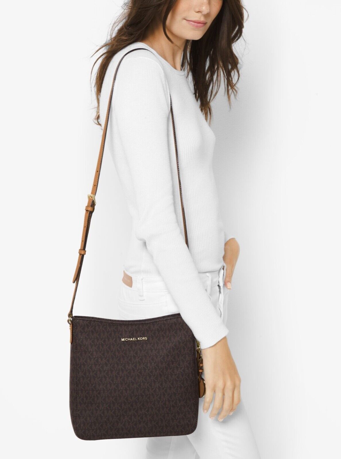 Michael Kors Jet Set Travel MK Signature Large Messenger Crossbody&Dustbag