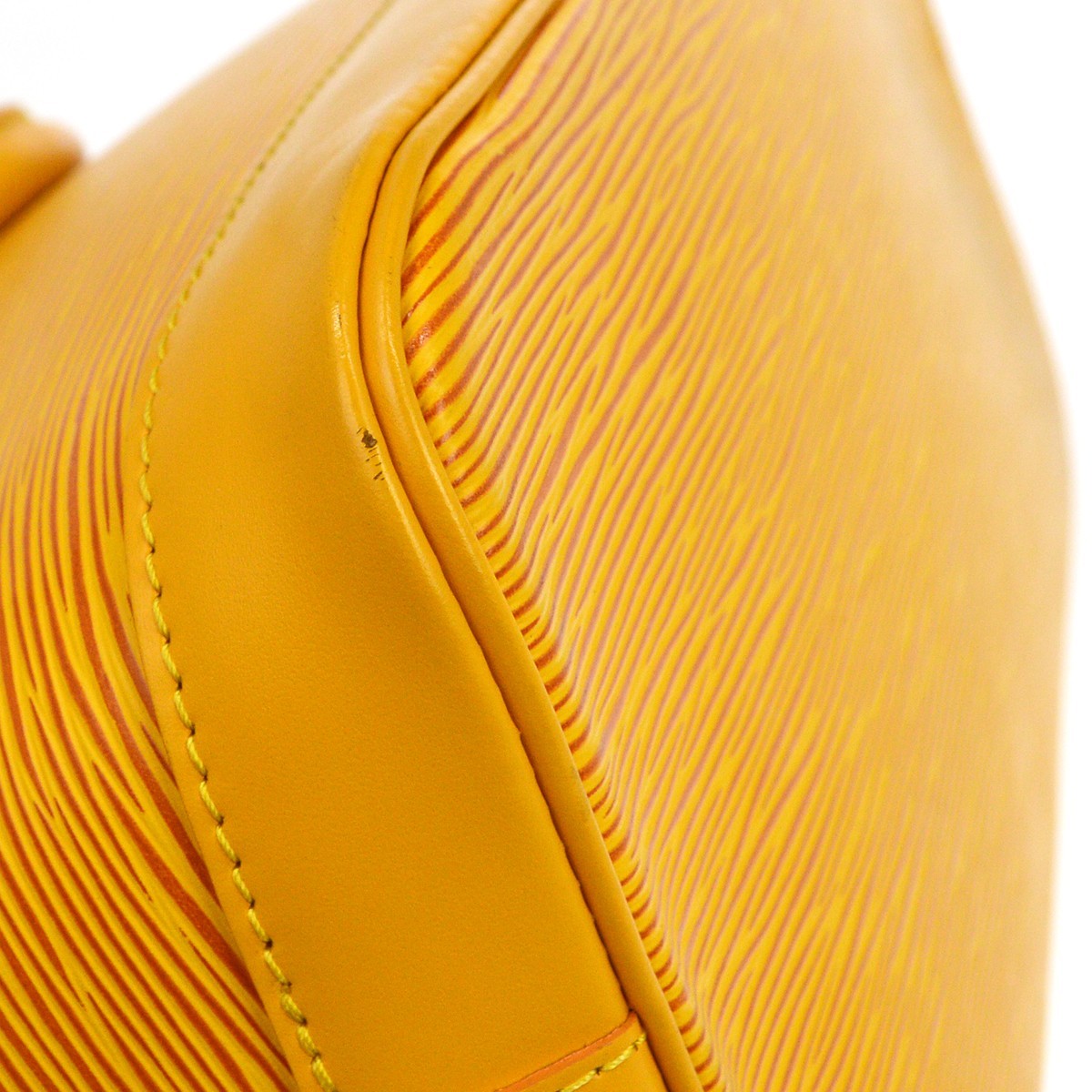 Louis Vuitton Alma Handbag Epi Leather Yellow Leather Handbag (Pre-Owned)
