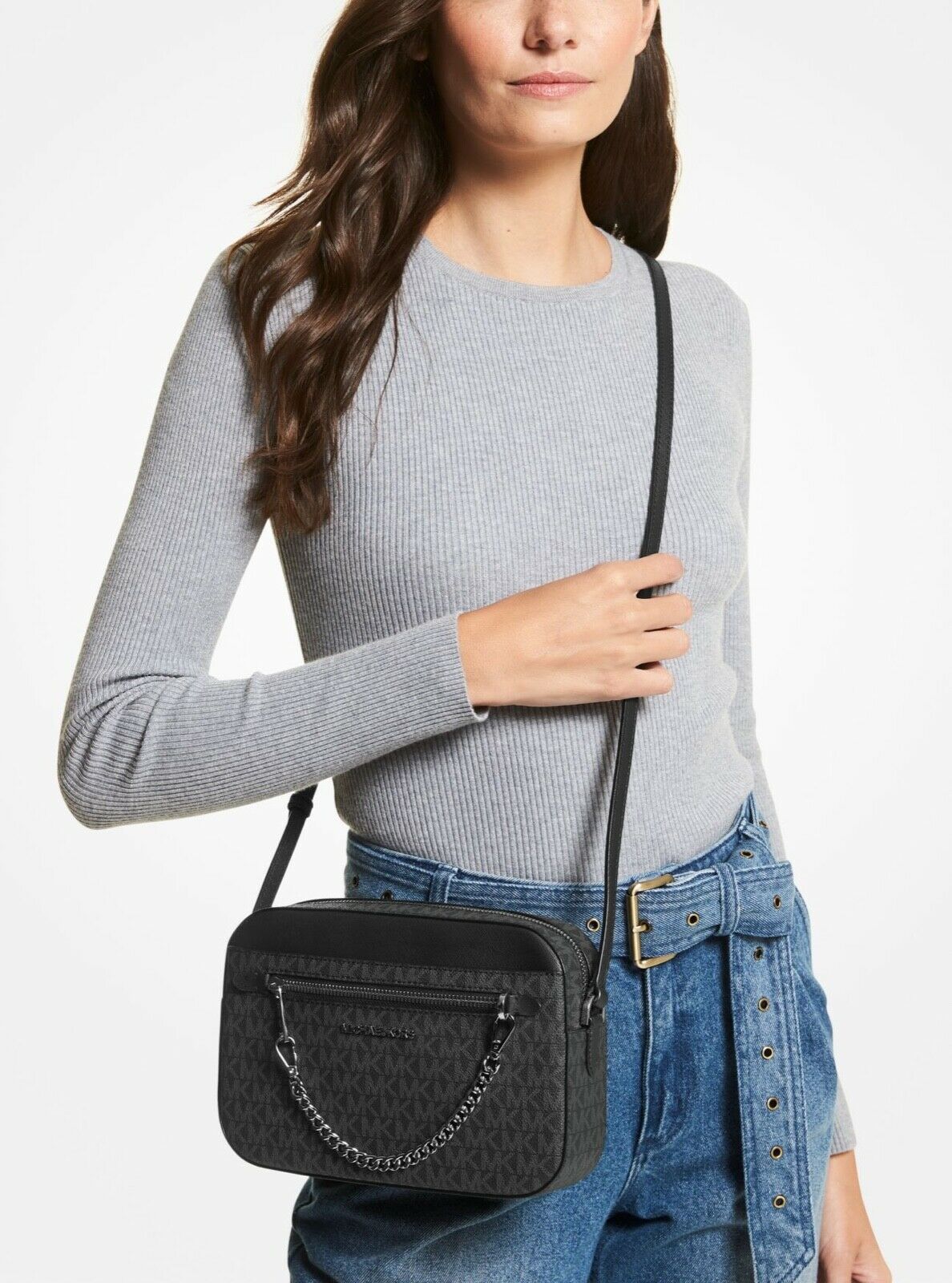 Michael Kors Jet Set Item East West Zip Chain Crossbody Bag