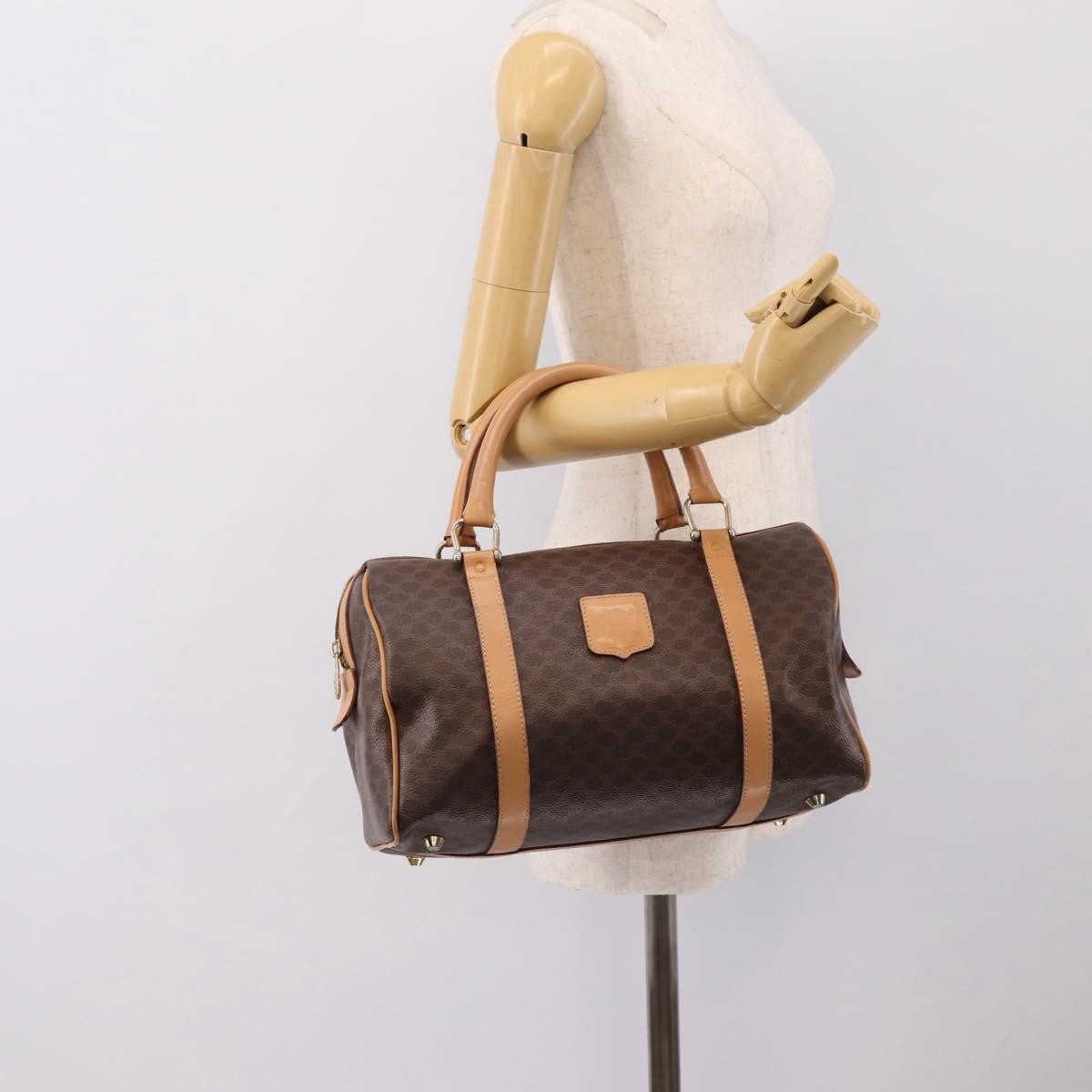 Celine Boston Macadam Canvas Brown Canvas Travel Bag Bag (Pre-Owned)