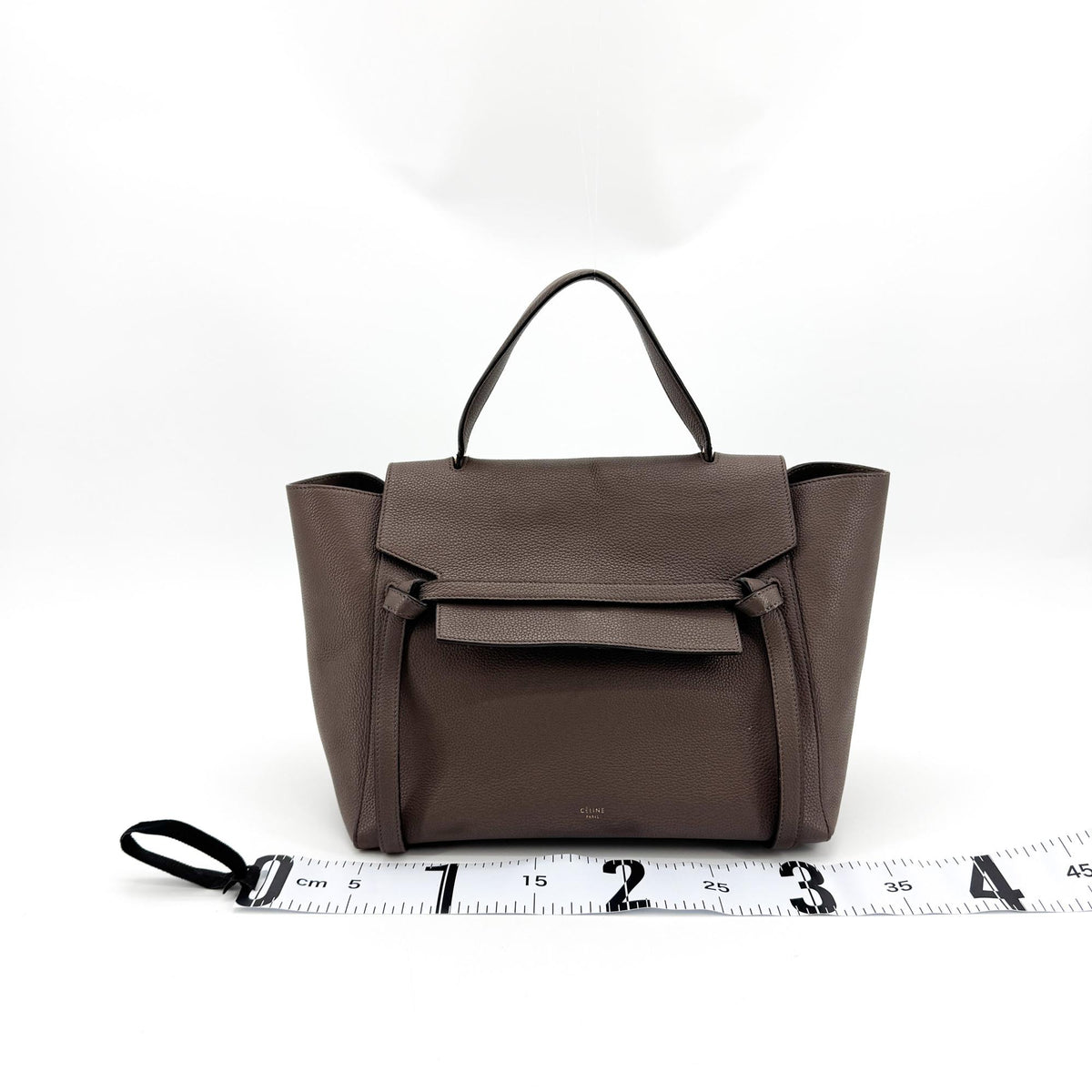 Celine Belt Textured Leather Brown Calfskin Handbag (Pre-Owned)