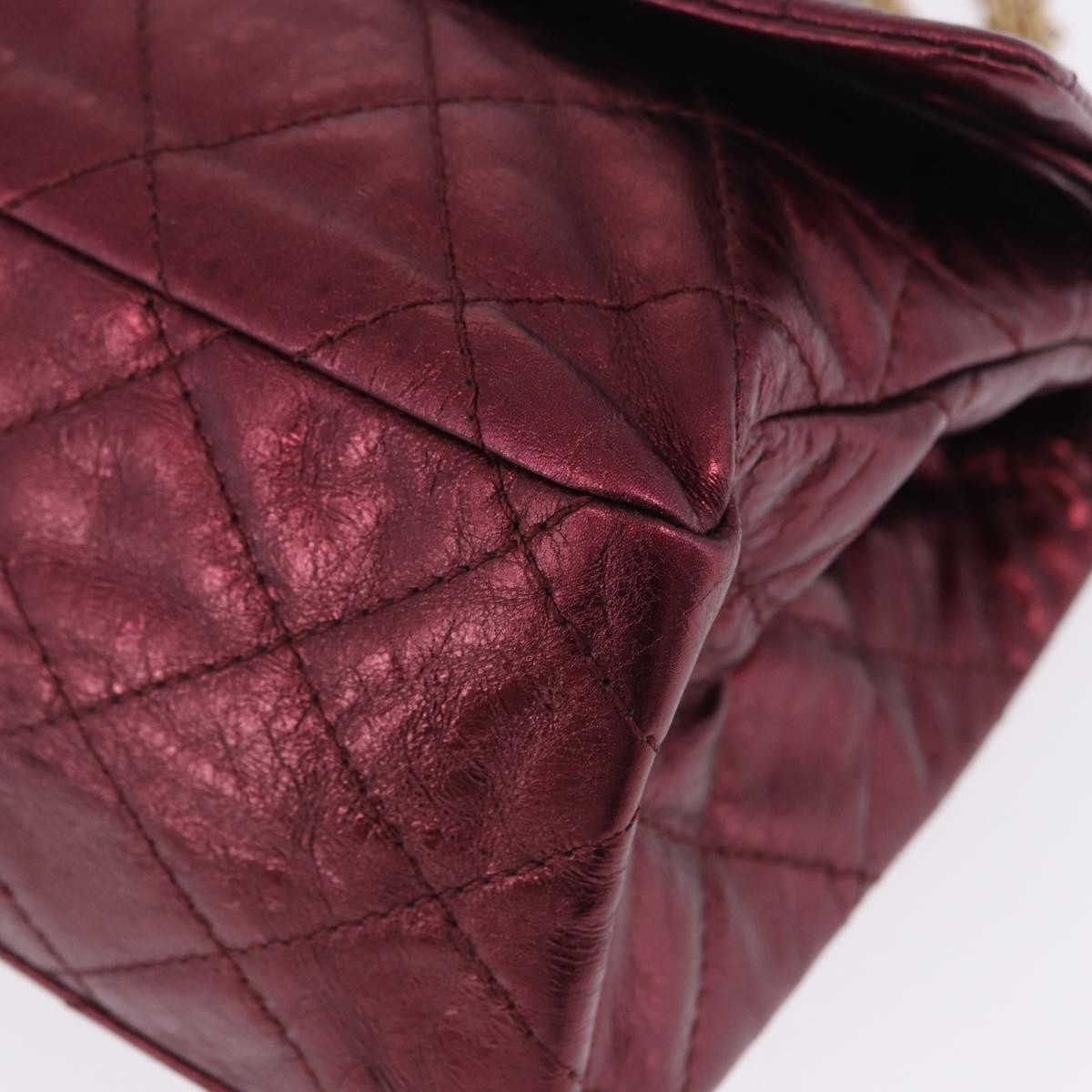 Chanel Reissue 2.55 Flap Quilted Lambskin Red Leather Handbag (Pre-Owned)