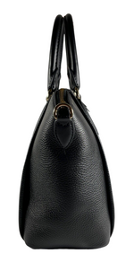 Michael Kors Sienna Medium Satchel Black Pebbled Leather Bag