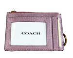 Coach Women's  Leather Metallic Small L Zip Key Fob Card Case