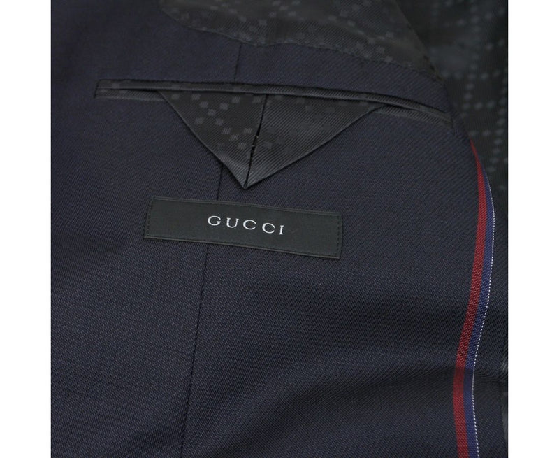 Gucci Men's 2 Button Blue Cotton / Wool / Mohair Dylan'60 Selvage Jacket