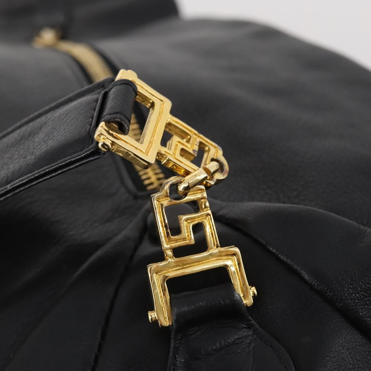 Versace Vintage Leather Black Leather Shoulder Bag Bag (Pre-Owned)
