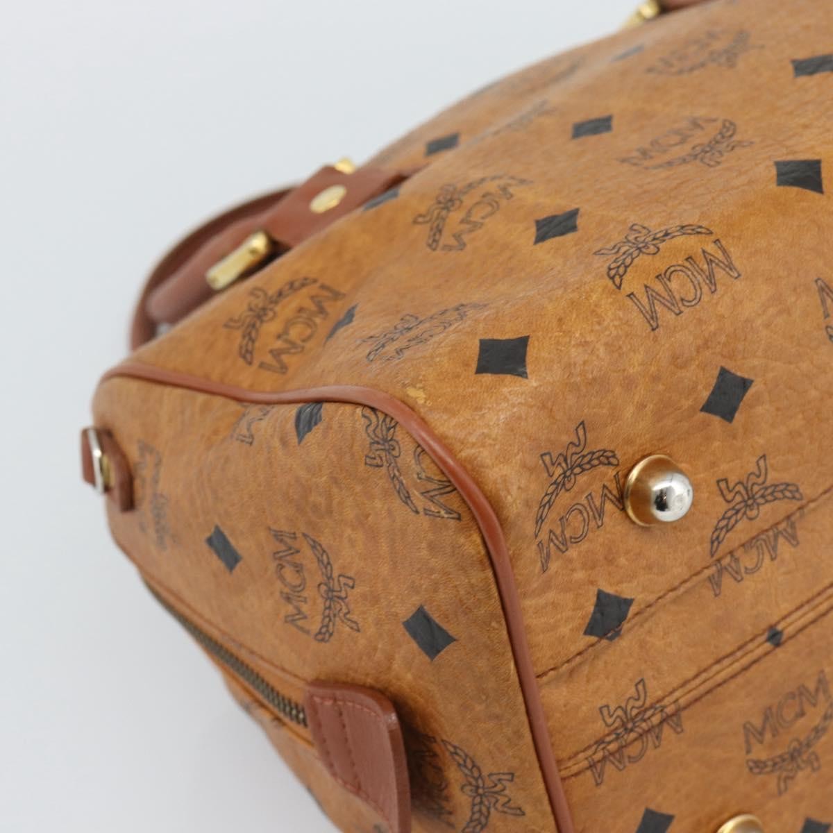 MCM Visetos Logogramme Leather Brown Leather Handbag (Pre-Owned)