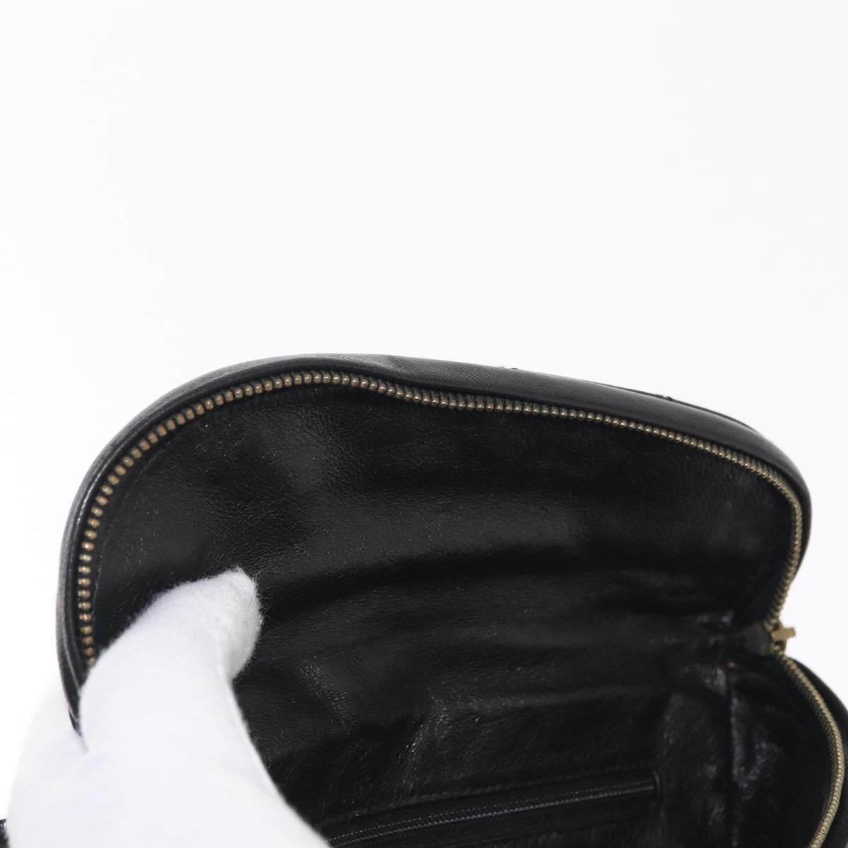 Chanel Vintage Zip Belt Quilted Lambskin Black Patent_Leather Clutche & Pouche Bag (Pre-Owned)