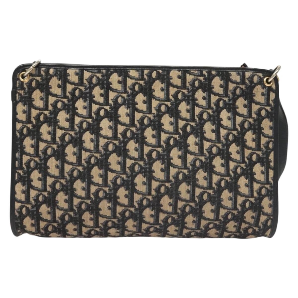 Christian Dior Vintage Trotter Canvas Navy Canvas Shoulder Bag Bag (Pre-Owned)