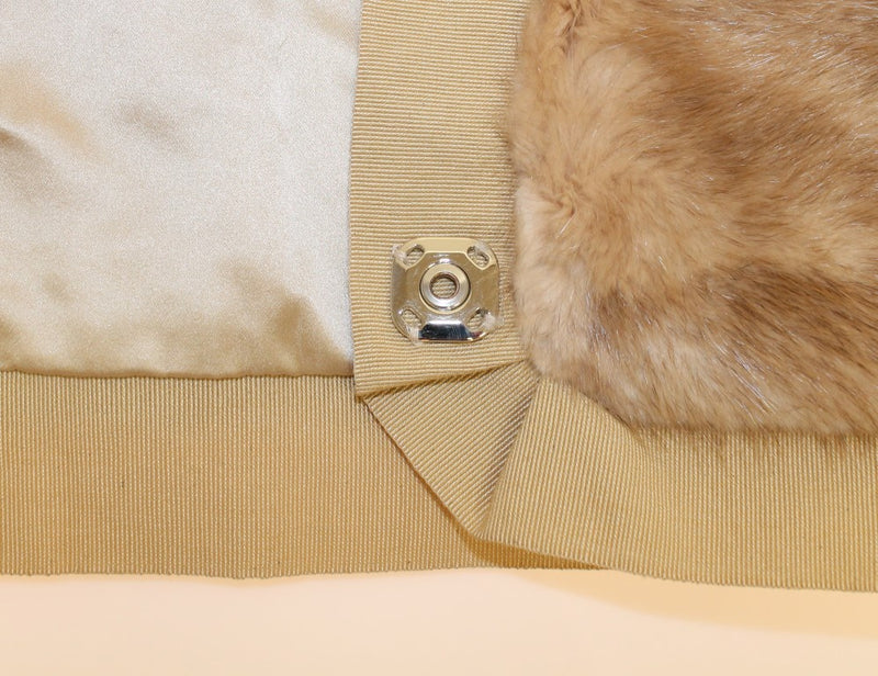 Dolce & Gabbana Beige MINK Fur Scarf Foulard Neck Women's Wrap